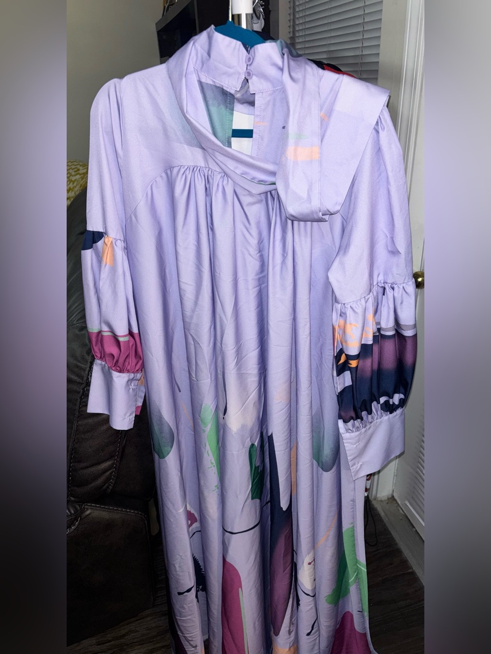 Lilac Abstract Print Maxi Dress - Picture 2 of 3